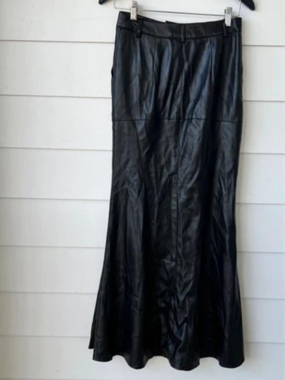 Vintage black leather skirt - Picture 2 of 2